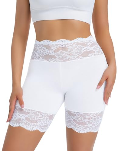 Hibluco Slip Shorts For Under Dresses Lace Women Underwear Anti Chafing Boyshort