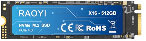 RAOYI 512GB NVMe Internal Solid State Drive M.2 2280 PCIe Gen4x4 SSD, Up to 5000MB/s, Configure SLC Cache, Storage and Memory Expansion for PS5 Laptop Desktop