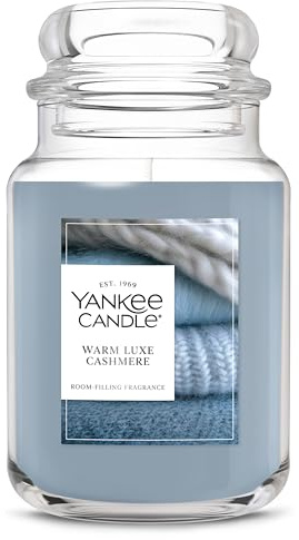 Yankee Candle Warm Luxe Cashmere, Scented Candle, 22oz Large Jar with up to 150 Hour Burn Time, Giftable
