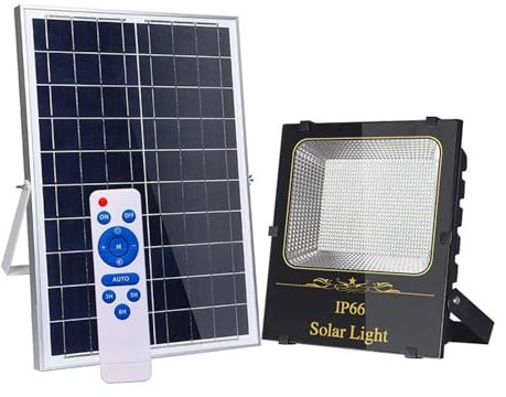 Lumiere Solaire Exterieur, 220Led lumières solaires extérieur jardin LED réflecteur jardin bâtiment lumière du soleil lampe étanche projecteur éclairage de secours applique murale pour Jardin, Garage