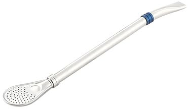 OUNONA 1 Pezzo cucchiaio di paglia in acciaio inossidabile riutilizzabile potabile cannucce Cucchiaio per mescolare filtro mescolare cucchiaio acciaio inossidabile 304 Blue