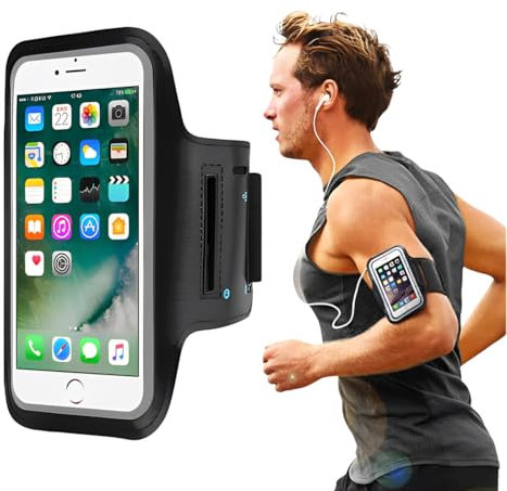 Bracciale Sportivo Universale Regolabile Running Armband Bracciale Smartphone da Corsa Compatibile, Bracciale Sportivo con Tasca per Auricolari, PortaCellulare per Jogging, Palestra, Ciclismo