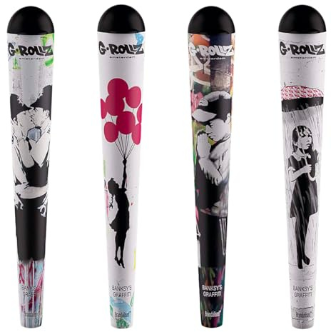 G-Rollz, Gtube Cone Holder, Banksy Motiv, 4x Hülle fuer J, Kingsize 12cm, Geruchsdicht & Wasserdicht