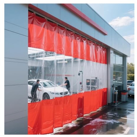 GRRICEPL Industrial Wash Bay PVC Curtains, Spray Paint Prep Curtains, Garage Heat Curtain, Quick Rolling And Easy To Clean(2.6x3m/8.5x9.8ft)