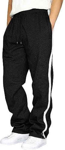 Joggingbyxor, herr, baggy sweatpants Y2K breda bomull, joggingbyxor, lätta sportbyxor, herr, långa sweatpants, bindning, sportbyxor, breda ben, träningsbyxor raka slip-on-byxor, ventilerande