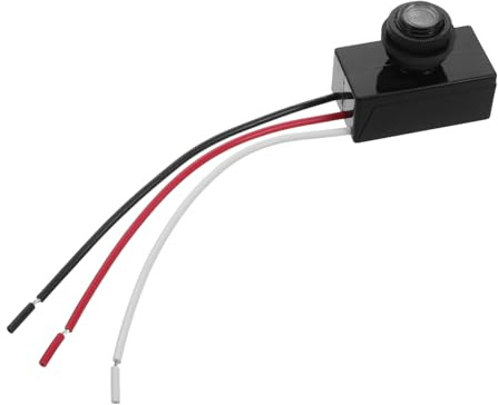 Photocell Light Control Sensor Switch 12v-48v Dc for Outdoor Lighting | Black Plastic Build, High Sensitivity Photoelectric Detection, Suitable for Garden Lamps and Street Lights