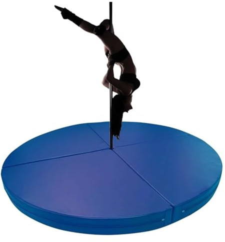 Tapete de Pole Dance, Resistente y Plegable, para Seguridad en el Gimnasio en casa, Color Azul, 120 cm x 3 cm (78,7 x 1,2 Pulgadas). Protección anticaídas definitiva.