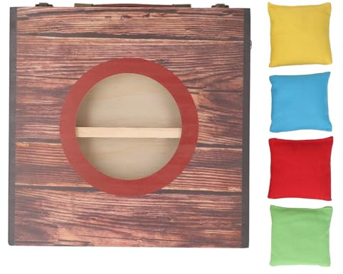 Respicefinem Ensemble de Jeu de Cornhole Portable Pliable interactif Sac de Haricots d'eau Jeu de Lancer pour fête Camping extérieur arrière-Cour Cercle Noir (Red Circle)