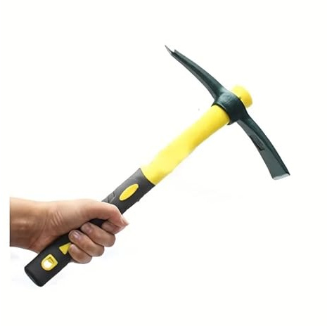 Generisch 1-teilige geschmiedete Garten-Spitzhacke mit Fiberglas-Griff, vielseitig einsetzbares Handwerkzeug for Bodenlockerung, Gartenpflege, Gartenarbeit, Camping und Outdoor-Aufgaben