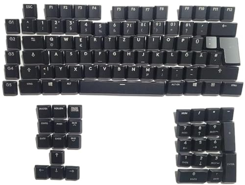 Lichtdurchlässige Tastenkappen für Logitech G915, 110 Stück,Deutsch Layout (QWERTZ), Kunststoff, Kompatibel mit den Meisten Tastaturen