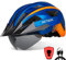 VICTGOAL Fahrradhelm Herren Damen MTB Helm mit Abnehmbarer Magnetische Schutzbrille Visier Atmungsaktiv mit 21 Belüftungskanäle Radhelm Einstellbare Fahrradhelme (L: 57-61cm, Blau)