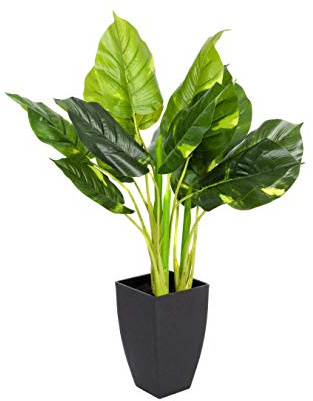 GreenBrokers Pianta artificiale di Pothos in vaso nero, 75 cm