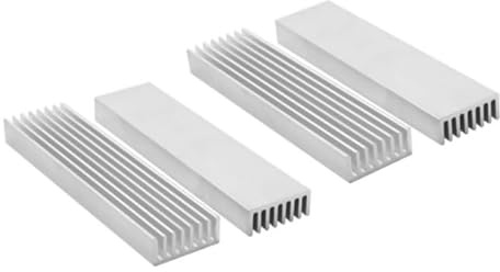 Silver Tone Aluminum Heatsink Cooler Radiator Cooling 100mm x 25mm x10mm Heat Sink Module Cooler(Pack of 4)