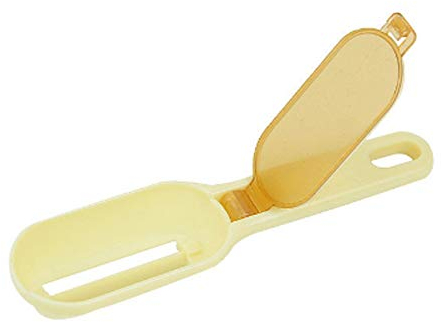 IKAAR Plastic Fish Skin Scaler with with Container, Easy to Remove, Shave and Peel a Fish Skin Effortless, Seafood Preparation, Kitchen Cooking Tool Yellow