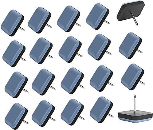 25 Stück Möbelgleiter Teflon Stuhlgleiter Selbstklebend Mit Nagel für Geflieste, Hartholz Böden, Furniture Glides, Teflon Möbelgleiter Selbstklebend PTFE Gleiter (Quadrat)