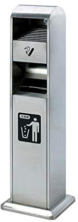 LMHW Standaschenbecher Freistehend Außen Edelstahl Abfalleimer Ascher Rack-Rechteckige Umweltschutz Rauch Bin Schwarz Draußen Standaschenbecher (Color : Chrome)