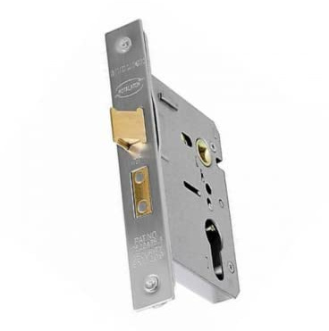 UAP Euro Profile Sash Lock 75mm - Light Duty Euro Sashlock Case for Internal and External Doors, Door Latch Euro Cylinder Key Locking Security (Polished Stainless - 75mm)