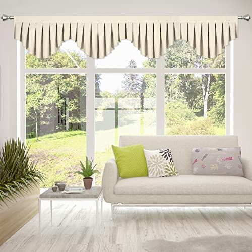 OYRING Verdunkelungsvolants für Fenster, energieeffizienter Vorhang, Volant für Wohnzimmer, Küche und Schlafzimmer, Breite 250 cm, Beige, 1 Stück
