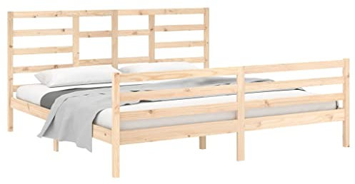 vidaXL Massivholzbett Doppelbett Bett Holzbett Lattenrost Bettrahmen Bettgestell Schlafzimmermöbel Schlafzimmerbett Kiefer 200x200cm