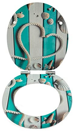 SINOBATH WC-Sitz Toilettensitz mit Absenkautomatik, MDF Holzkern, Softclose Scharnier (Liebe)