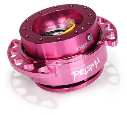 NRG Innovations NRG-SRK-222PK-PK Gen 2.0 Steering Wheel Quick Release Kit Adapter Pink Body/PinkHeart Cutout Ring 6x70mm & 6x74mm Bolt Pattern