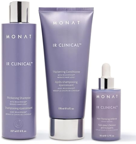 MONAT IR Clinical System – Complete Hair Care Restoration Kit with Thickening Shampoo, Conditioner & Thinning Defense Serum – Strengthens, Protects, & Revives Hair for Thicker, Fuller-Looking Results