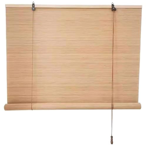 Natürliches Natürlich Bambus Rollos Für Fenster Breite 45-180cm Atmungsaktives Bambus Raffrollo Jalousine Bambusrollo Rollos Bambus Lichtfilterung/Anti-Uv/Sichtschutz Rollo Für Pavillon Anpassbar