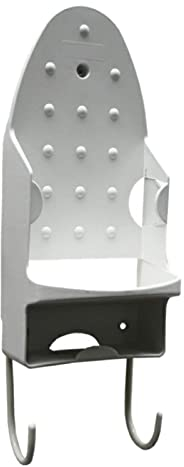 Duiaynke Bügelbrett-Aufhänger mit Haken, Wandhalterung, PBT-Kunststoff, Organizer, Badezimmer-Regal, Bügelbrett-Halter, Bügelhalter für Badezimmer, Waschküche (weiß)