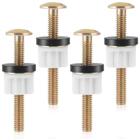 Molain 4 Stück Toilettensitz Schrauben, wc sitz befestigung wc sitz ersatzteile Toilettensitz Behoben Schraube Universal Befestigungsset für Toilettensitz Toilettensitz Muttern Und Schrauben Ersatz