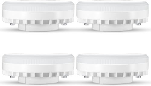 DiCUNO Lampadina LED GX53, 7W equivalente alogena 70W, Bianco caldo 2700K, Non dimmerabile, 950lm, Angolo fascio 120°, Faretto LED GX53 per Armadi e Vetrine, 4 Pezzi