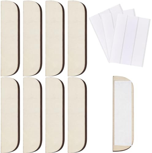 CRASPIRE 8Pcs 3.5 Inch Hinge Repair Kit Wooden Plate Door Hole Cover Filler Wood Kitchen Cabinet Blanks with Double Sided Tapes