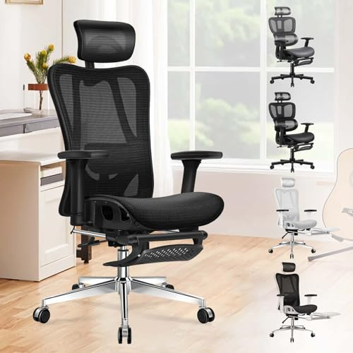 ALFORDSON Professionell ergonomisk kontorsstol med svart rutt