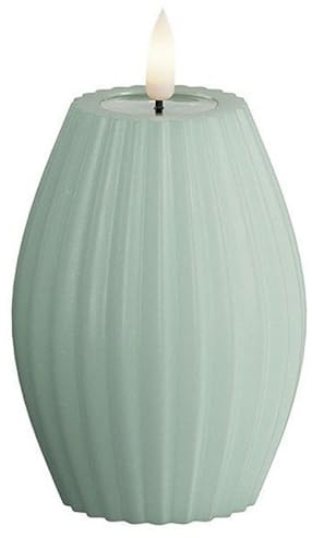 Deluxe Homeart Stripe Candles Salvie Green, 7,5 x 10 cm