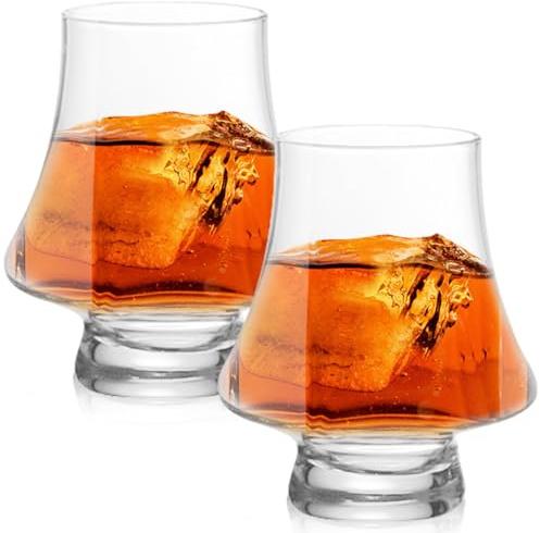 Lot de 2 verres à whisky, 300 ml, sans BPA et sans plomb, verres à whisky, pour scotch, cognac, rhum, cocktails - Idéal pour dégustation, Noël, Halloween