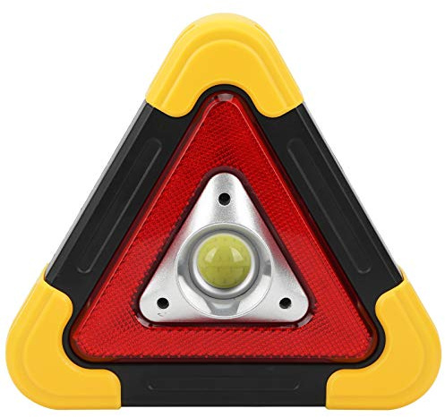 Warndreieck Kfz mit Lampe, Notfallsicherheit Leuchte ABS Plastikrahmen Multifunktionales Stativ 5 DIMPS Pegel Auto Gadgets mit Starkem Hellroten LED Verbandskasten für Fahrzeugbausfall