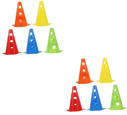 Yardwe 2 Sätze Flag-Eimer Mini-sportkegel Sportkegel Mit Nummer Fußball-übungshütchen Trainingskegel Rote Verkehrskegel Basketball-trainingshütchen Fußball Plastik 5 Stücke * 2