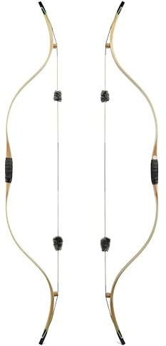 SHARROW Bogenschießen Traditioneller Bogen Recurve Bogen und Pfeile Set Langbogen 20-45lbs Handgemacht Holzbogen Reiterbogen Sportbogen Jagdbogen für Erwachsene und Anfänger (Typ 1, 35lbs)