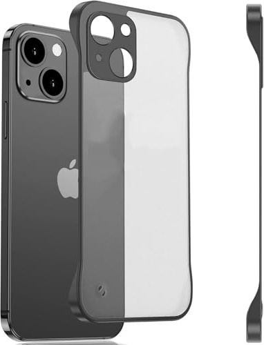 FAOMSEBS Senza Bordo Cover per iPhone 14 (Sensazione di Metallo Nudo) [Opaca Traslucido] [Ultra Sottile Come Senza Custodia] Custodia Antishock Cover iPhone 14 Case Slim 6,1'' 2022