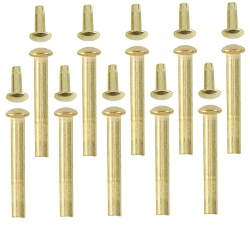 DOITOOL Kit 10 Set di Rivetti e Dadi in Acciaio Inossidabile per Ventagli Pieghevoli, Accessori Portatili Oro 3 Mm, per Fai da Te e Riparazioni Manuali