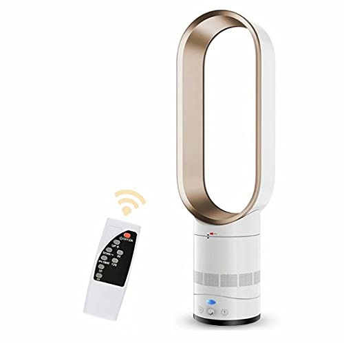 Ventilador de Torre sin aspas de 25.5 Pulgadas de Alto con Control Remoto, Ahorro de energía, Soporte de Escritorio para habitación y Oficina, con inclinación de 90°, 16 Pulgadas d