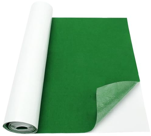 LOMUG Klebefilz Selbstklebend Grün 1mm, 50x150cm Selbstklebend Filzstoff, Selbstklebendes Filzmatte Selbstklebender Filz für Couch Tischbeine Bilderrahmen Cup Mat