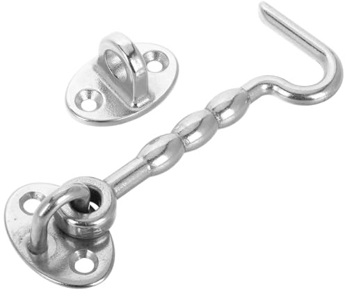 SOLUSTRE Windproof Fixed Hook Stainless Steel Barn Door Hooks Latch for Trailer Gate Door Lock Mounting Screws