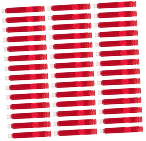 CONGARTENO 50 Stück Tintenpatronen für Füllfederhalter Rote Kappe Selbstverschließende Tintenbeutel Kompatibel mit Standard füllern Langlebige und Einfache Nachfüllung für Schule und Büro