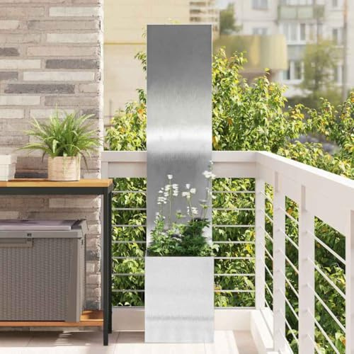 Moderna separación de torres de jardín, lona de privacidad para jardín, 32 x 140 cm, acero inoxidable, para balcón y terraza, se puede instalar rápidamente