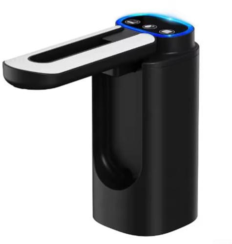 Bomba dispensadora de agua eléctrica | Bomba automática de botella de agua recargable por USB con 3 modos para botellas de 5/8/12/18L | Boquilla plegable | Manguera de silicona de grado alimenticio |