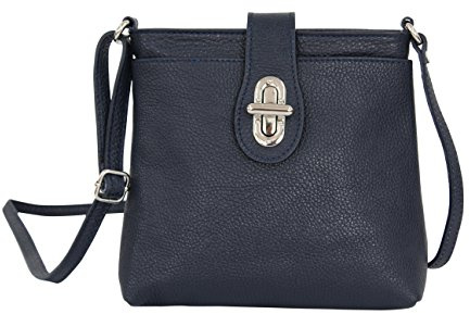 AMBRA Moda Damen echt Ledertasche Handtasche Schultertasche Umhängtasche Citybag Girl Crossover GL007