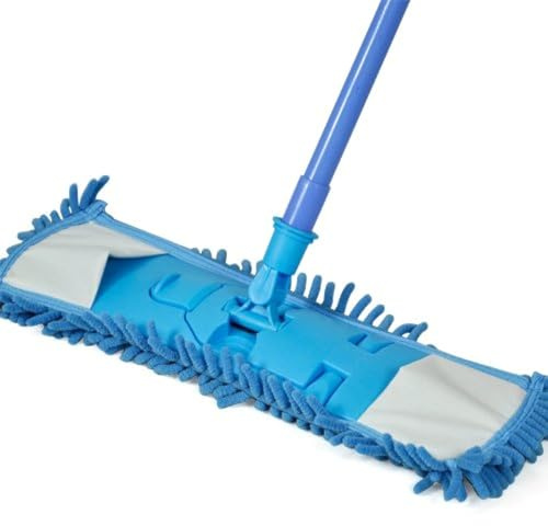 Accessotech Extendable Microfibre Floor Mop Cleaner Sweeper Wooden Laminate Tile Wet Dry (Blue)