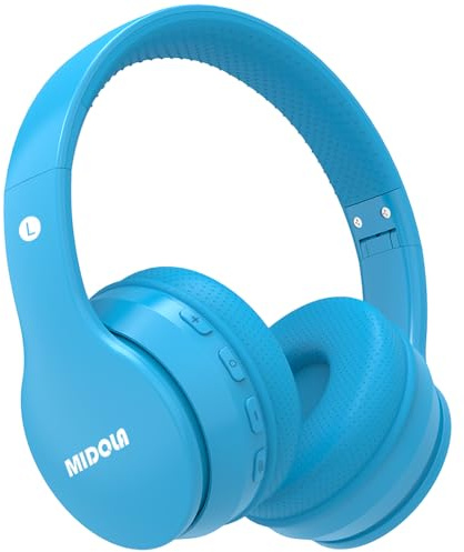 MIDOLA Auriculares para niños, Bluetooth 5.4, inalámbricos, 68 horas, límite de volumen de tiempo de reproducción, 85/94 dB, auriculares plegables sobre la oreja, carga rápida tipo C, con micrófono