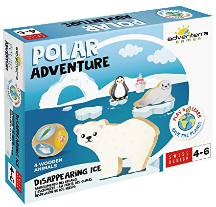ADVENTERRA Games Polar Adventure | Brettspiele für Kinder, Schachtelspiele für Kinder, Kinderspiele für 4-jährige, Ökologische Lernspiele, Montessori-Spiele, Ökologische Spiele, Lernspiele