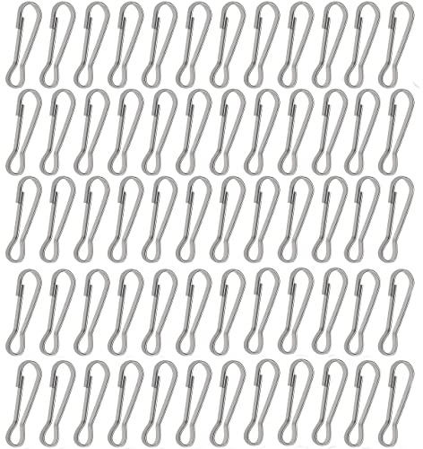 Bessy shop Flag Pole Clip Hooks,60 Pcs Flag Pole Snaps Hook 50mm Snap Hook Metal Lanyard Hooks, Flag Pole Clip Stainless Steel Flag Snap Hooks Flag,for Fixing Flags, Keychains, Clothesline